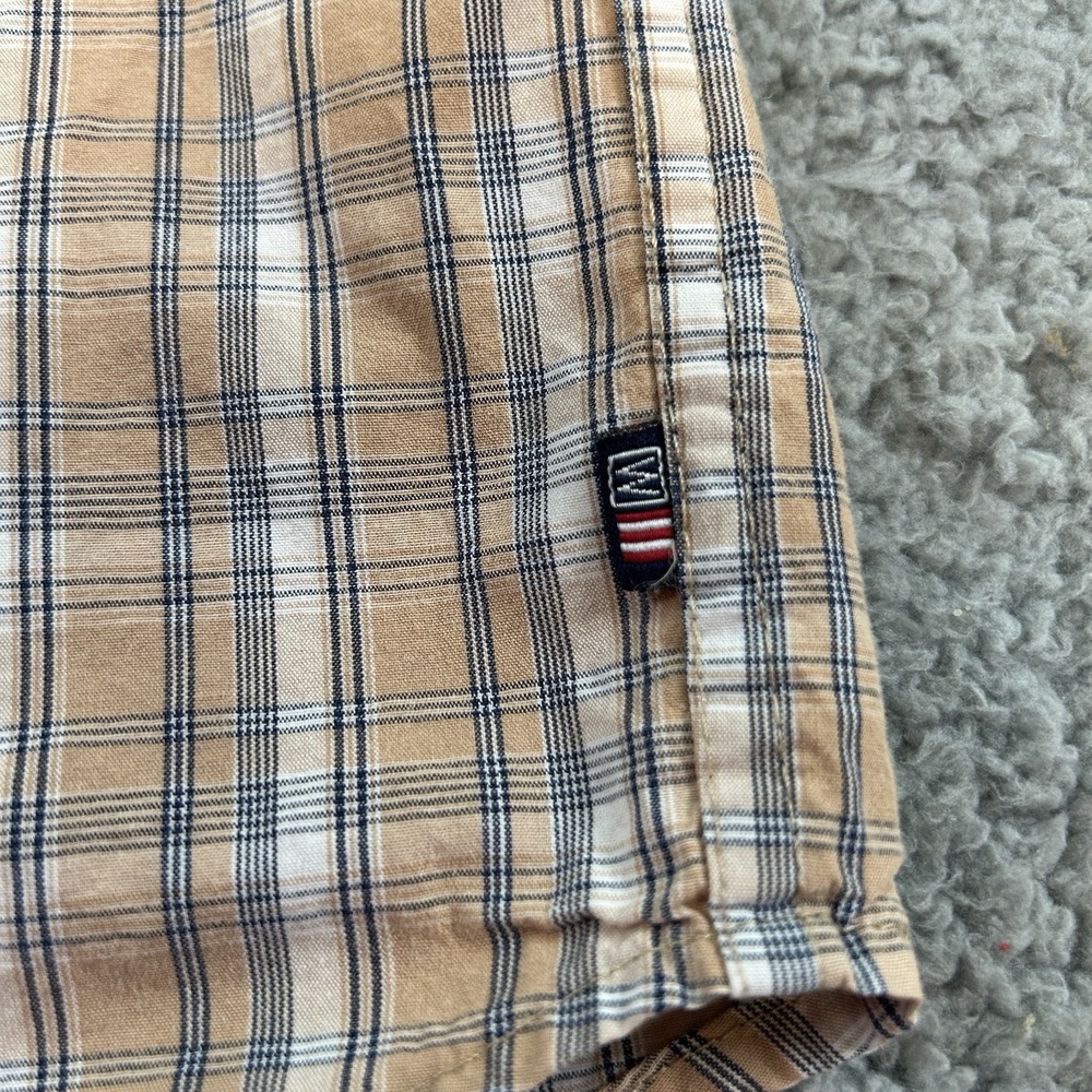 Wrangler Shirt Mens Medium Measures 44x30 Multicolor Cool River Cotton - Picture 12 of 13